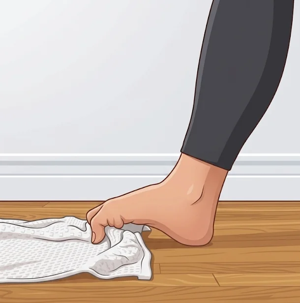 Plantar Fasciitis Treatment: Best Physiotherapy Exercises for Heel Pain Relief 3 Intrinsic-Foot-Strengthening-—-Towel-Scrunches